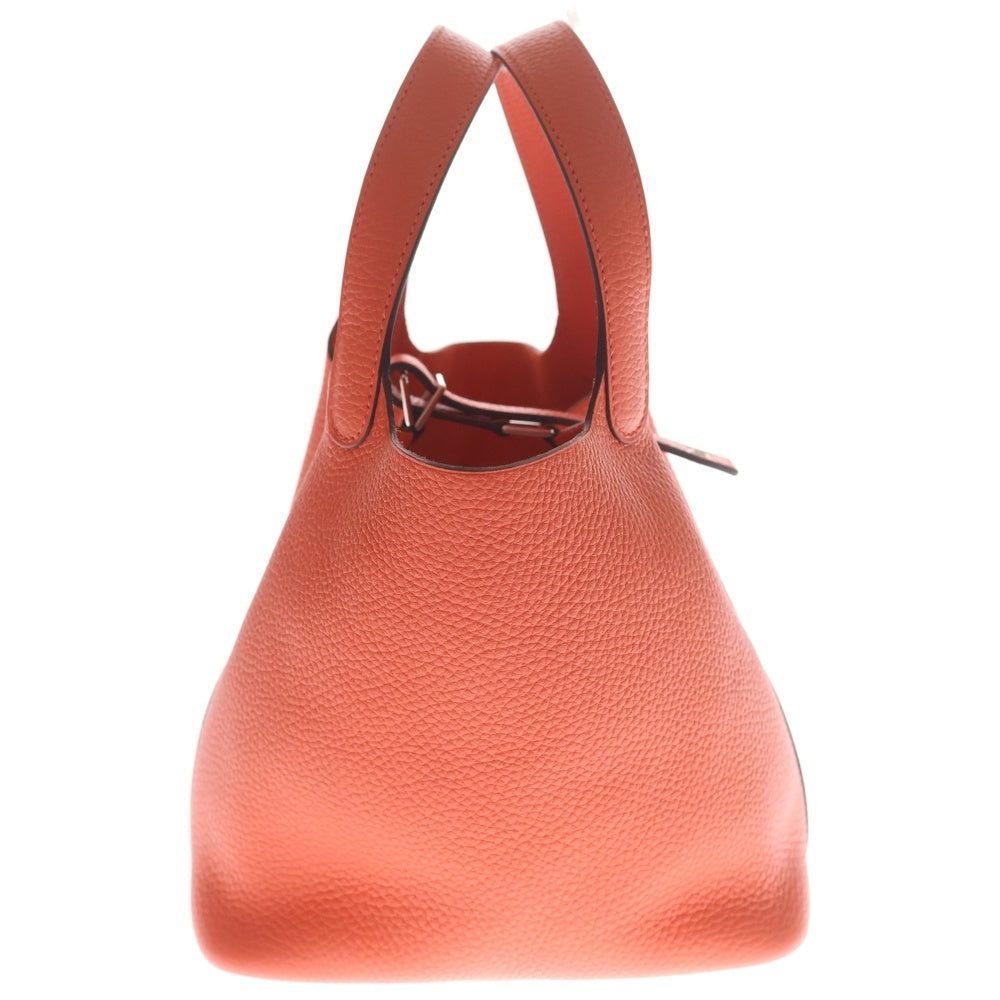 HERMES(エルメス) ピコタンロックPM トリヨンクレマンス ルージュピヴォワンヌ ハンドバッグ シルバー金具 レッド K刻印 レディース