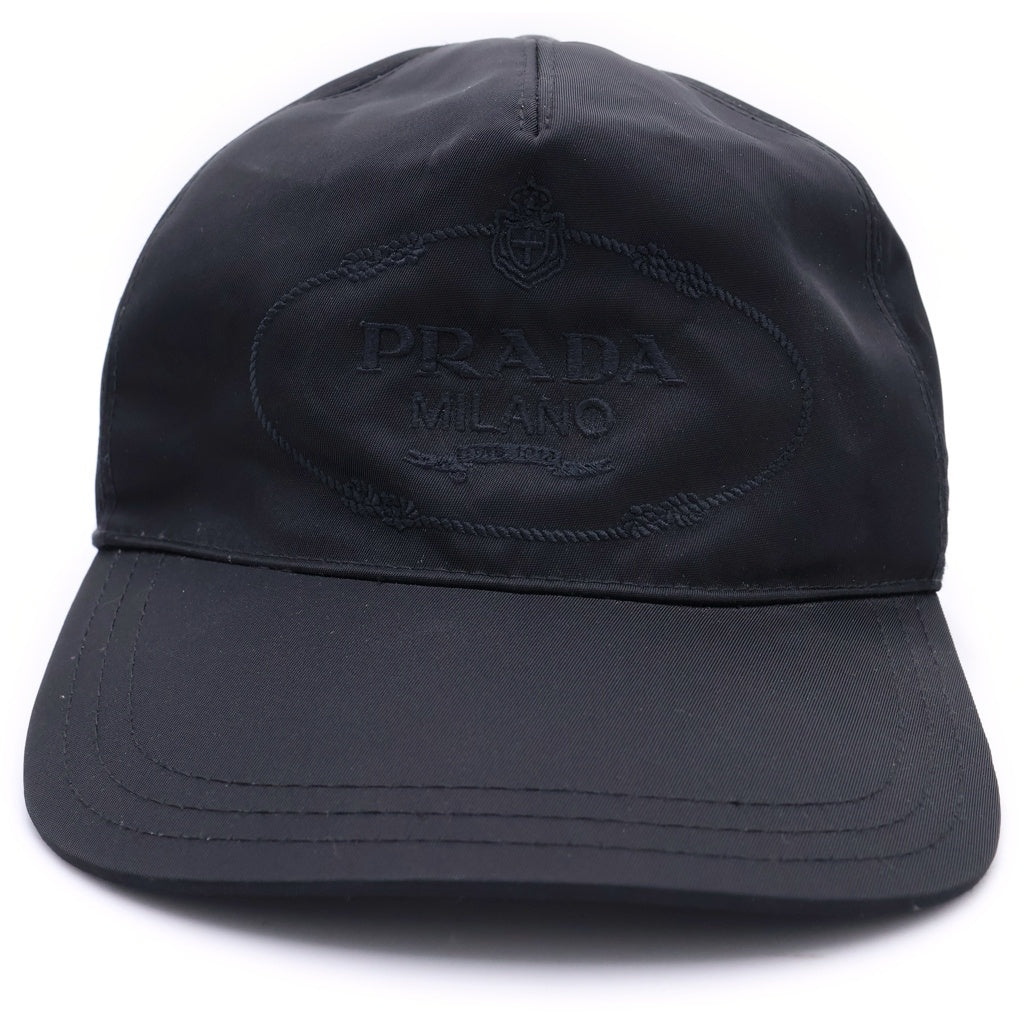 PRADA(プラダ) RE-NYLON リナイロン ロゴ刺繍 ベースボールキャップ 帽子 ブラック 1HC179
