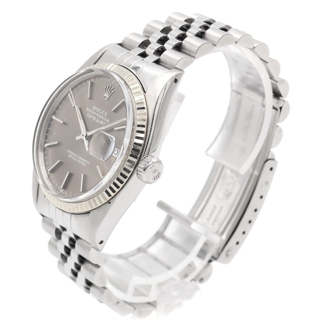 ROLEX(ロレックス) デイトジャスト グレー文字盤 SS×WG/AT ステンレス×ホワイトゴールド オートマ 自動巻き 腕時計 16014