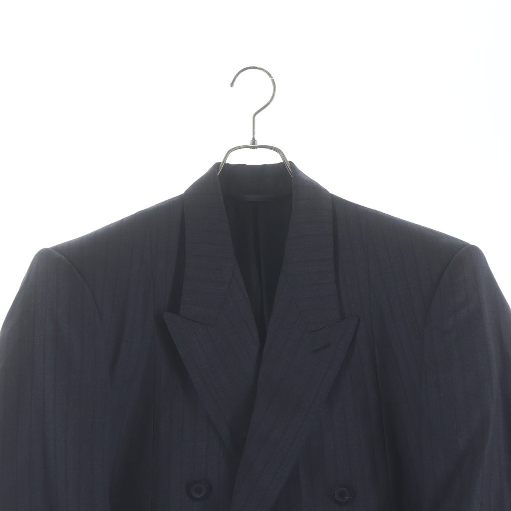 BALENCIAGA(バレンシアガ) Pinstripe Tailoring Wool Deconstructed DB Jacket ピンストライプ総柄 デコンストラクテッド ダブルブレスト テーラードジャケット 768745 TPT05