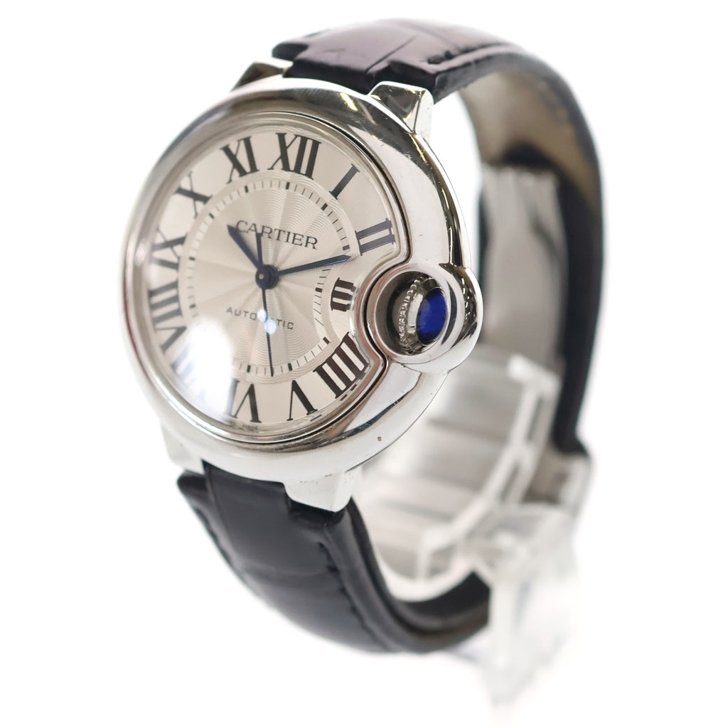 Cartier(カルティエ) バロンブルー シルバー文字盤 レザーベルト 自動巻き 腕時計 シルバー W6920085