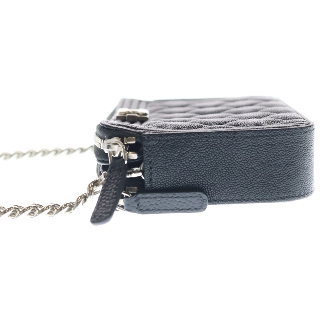 CHANEL(シャネル) ボーイシャネル キャビアスキン チェーンウォレット バッグ シルバー金具 A84069 レディース