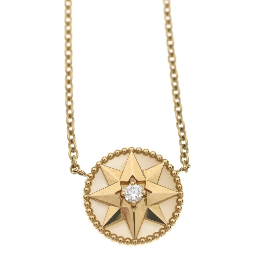 DIOR(ディオール) ローズデヴァン パール×ダイヤ メダリオン Au750 K18YG ネックレス JRDV95005 イエローゴールド レディース