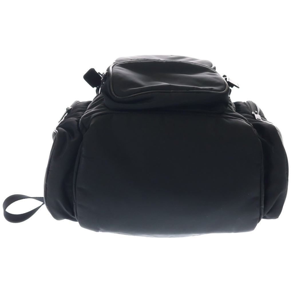 SAINT LAURENT PARIS(サンローランパリ) シティ マルチポケット バックパック リュックサック ブラック ナイロン×レザー 437110 ブラック金具