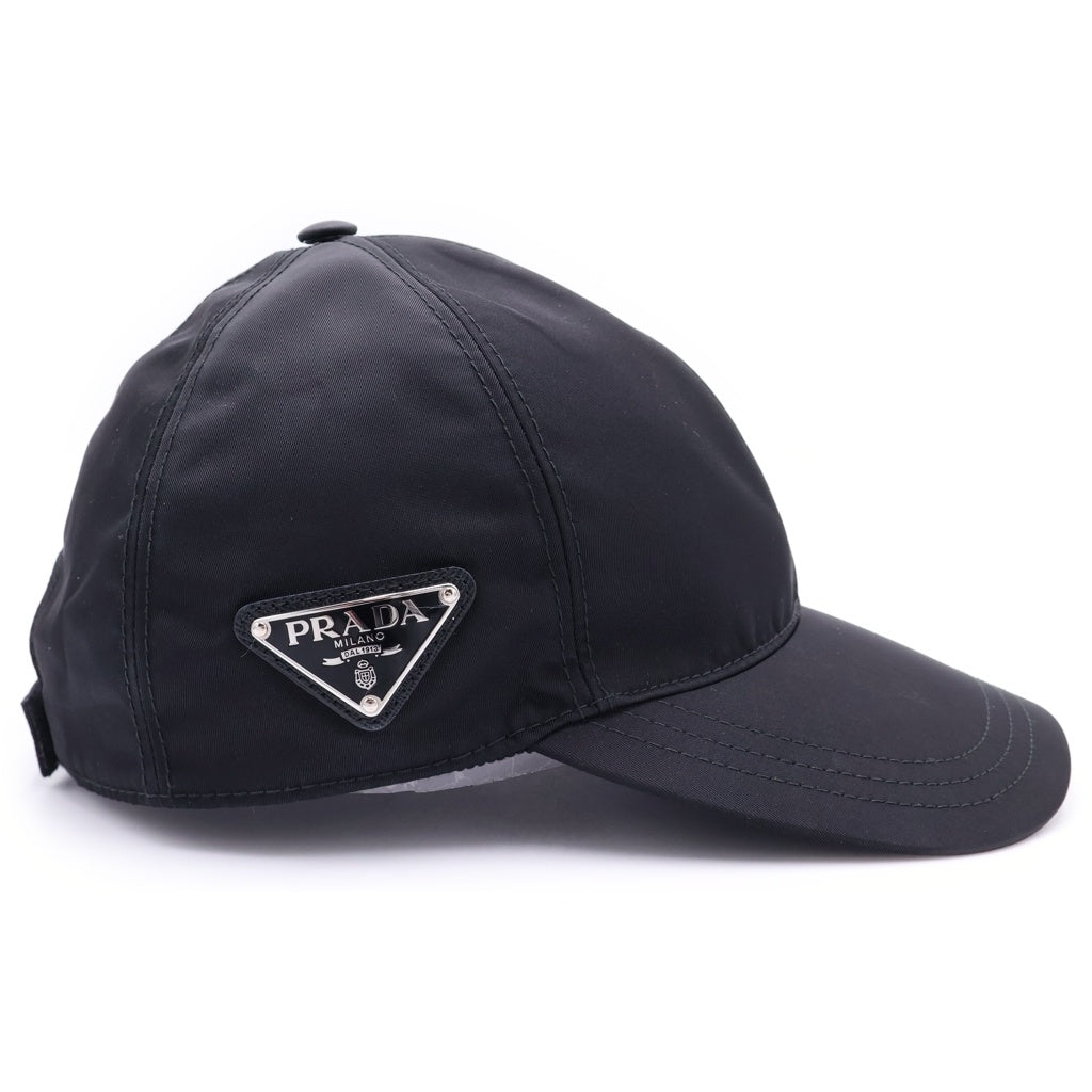 PRADA(プラダ) RE-NYLON リナイロン トライアングルロゴプレート ベースボールキャップ 帽子 ブラック 1HC274