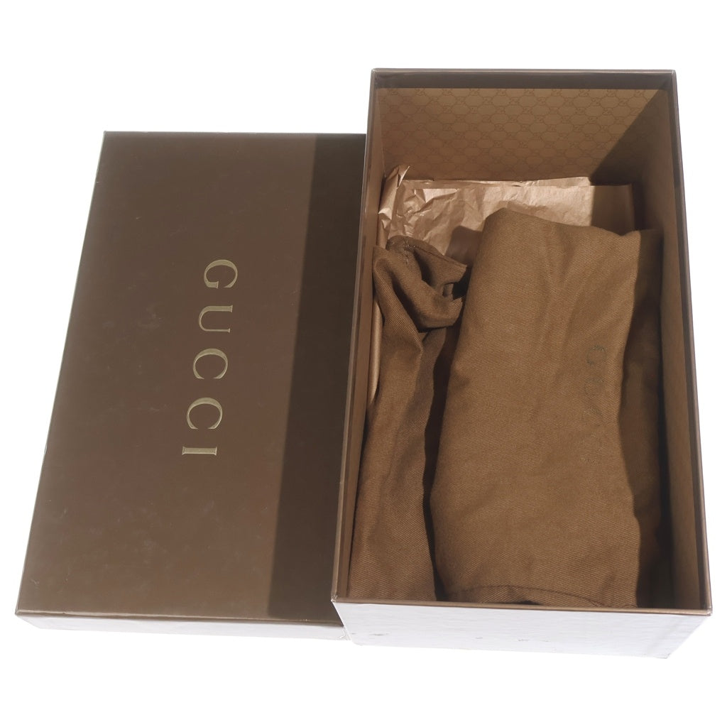 GUCCI(グッチ) インターロッキングG パテントレザー ウェッジソール ヒール パンプス シューズ ブラック レディース