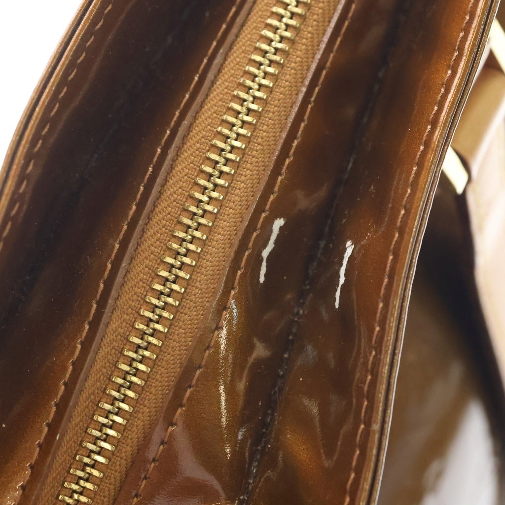 LOUIS VUITTON(ルイヴィトン) ヴェルニ ヒューストン トートバッグ ハンドバッグ メタリックブラウン レザー×パテント M91122 ゴールド金具 レディース