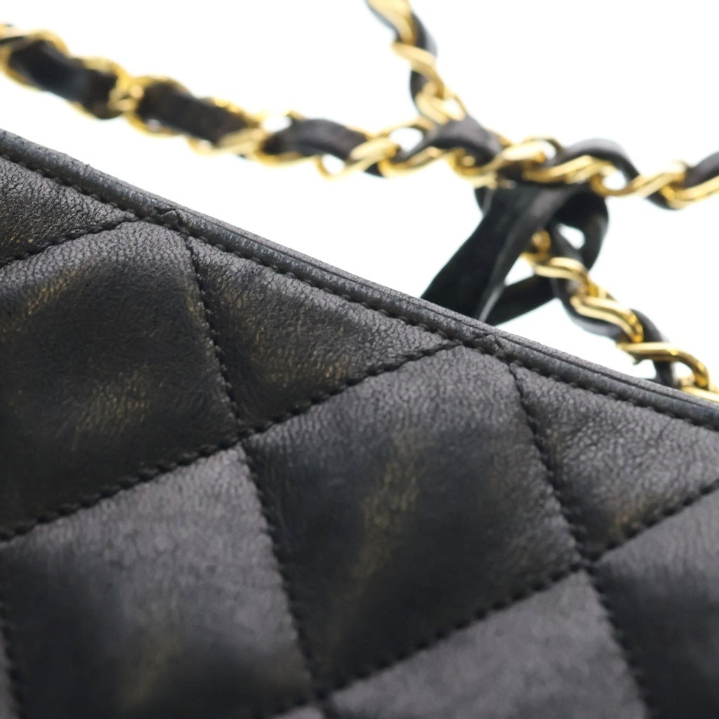CHANEL(シャネル) マトラッセ チェーントートバッグ ハンドバッグ ブラック ラムスキン ゴールド金具 レディース