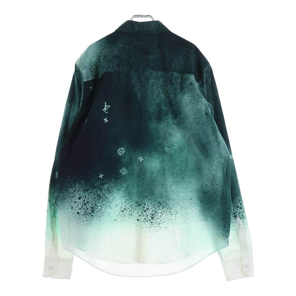 LOUIS VUITTON(ルイヴィトン) 23SS モノグラムグラフィック長袖シャツ 総柄 LVチャーム ホワイト/グリーン RM231M TA4 HOS15W