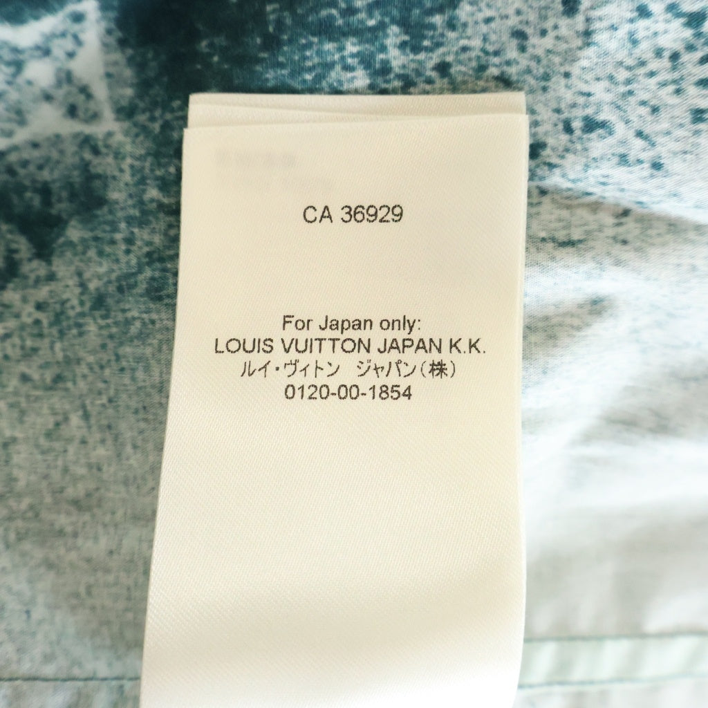 LOUIS VUITTON(ルイヴィトン) 23SS モノグラムグラフィック長袖シャツ 総柄 LVチャーム ホワイト/グリーン RM231M TA4 HOS15W