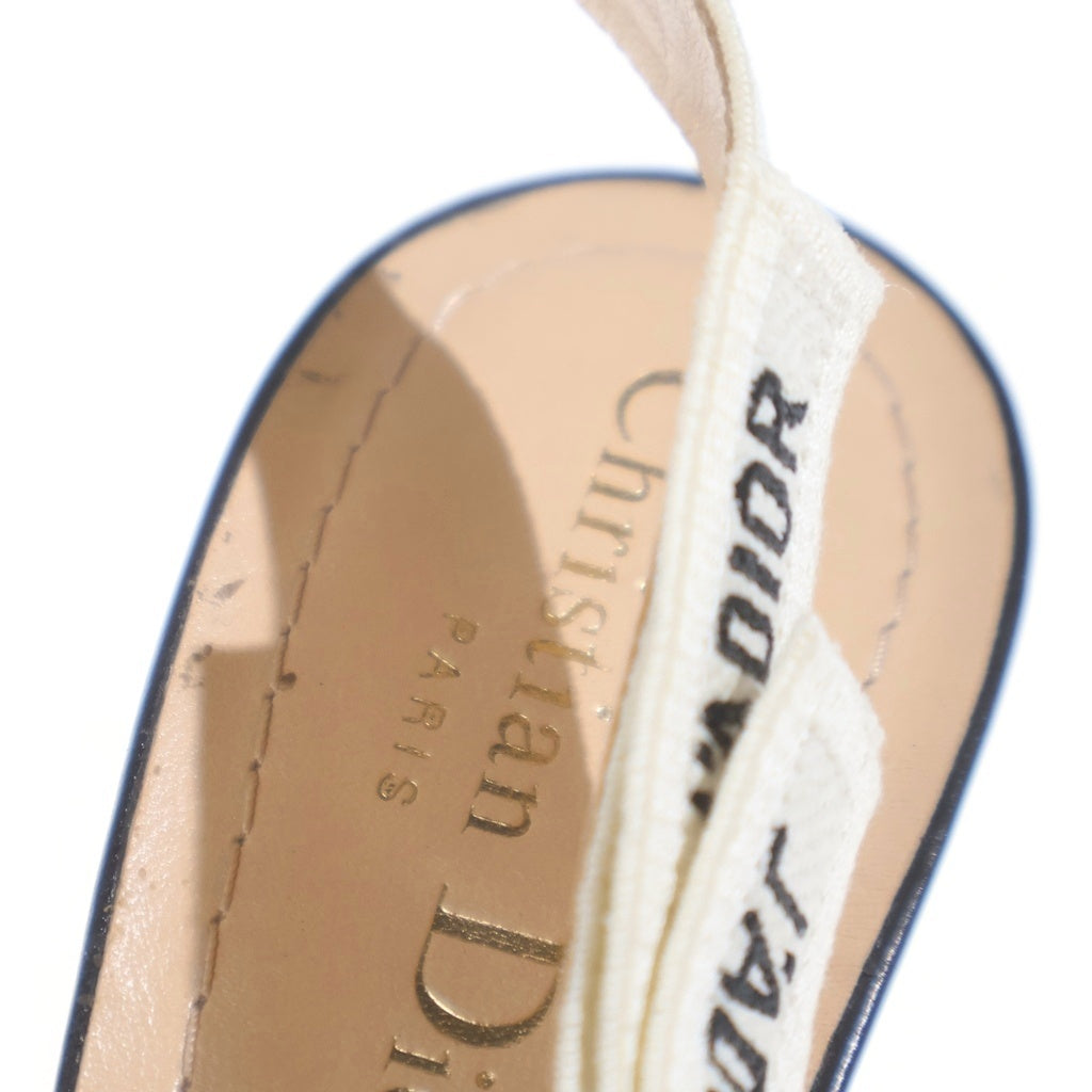 Christian Dior(クリスチャンディオール) J'Adior テクニカル ファブリック スリングバック パンプス ブラック/アイボリー レディース