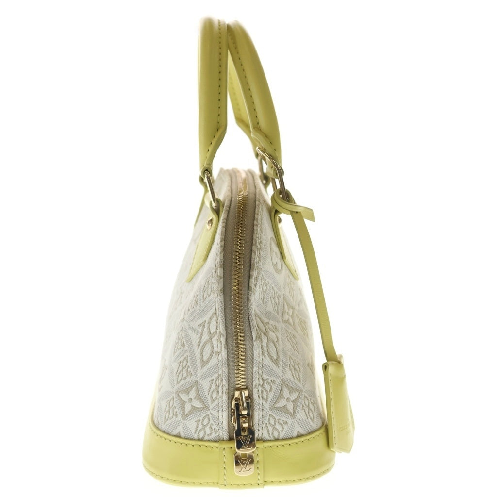 LOUIS VUITTON(ルイヴィトン) アルマBB 2WAYバッグ ハンドバッグ ショルダーバッグ ホワイト×ライトイエロー キャンバス×レザー M53476 ゴールド金具 レディース