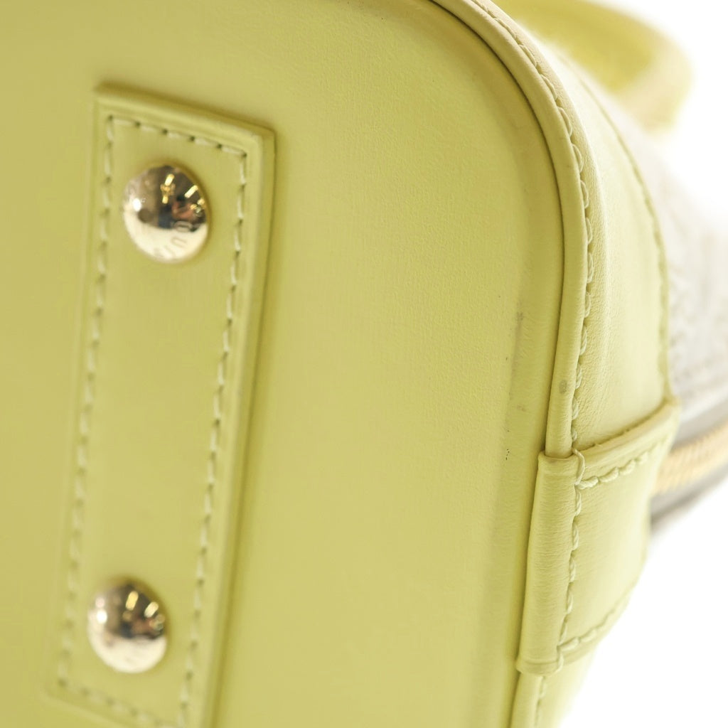 LOUIS VUITTON(ルイヴィトン) アルマBB 2WAYバッグ ハンドバッグ ショルダーバッグ ホワイト×ライトイエロー キャンバス×レザー M53476 ゴールド金具 レディース