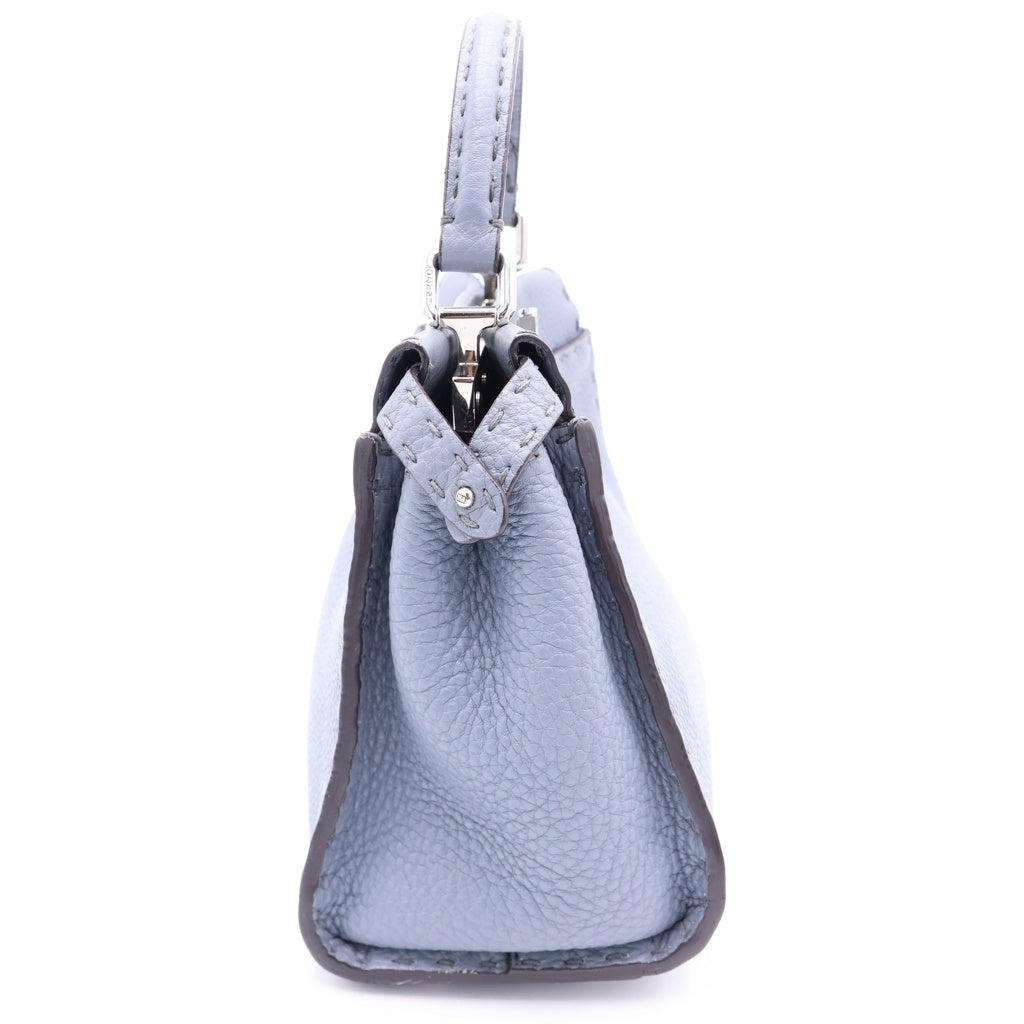 FENDI(フェンディ) セレリア ピーカブー ミニ レザー シルバー金具 2WAY ハンドバッグ ショルダーバッグ 8BN244 ブルー レディース