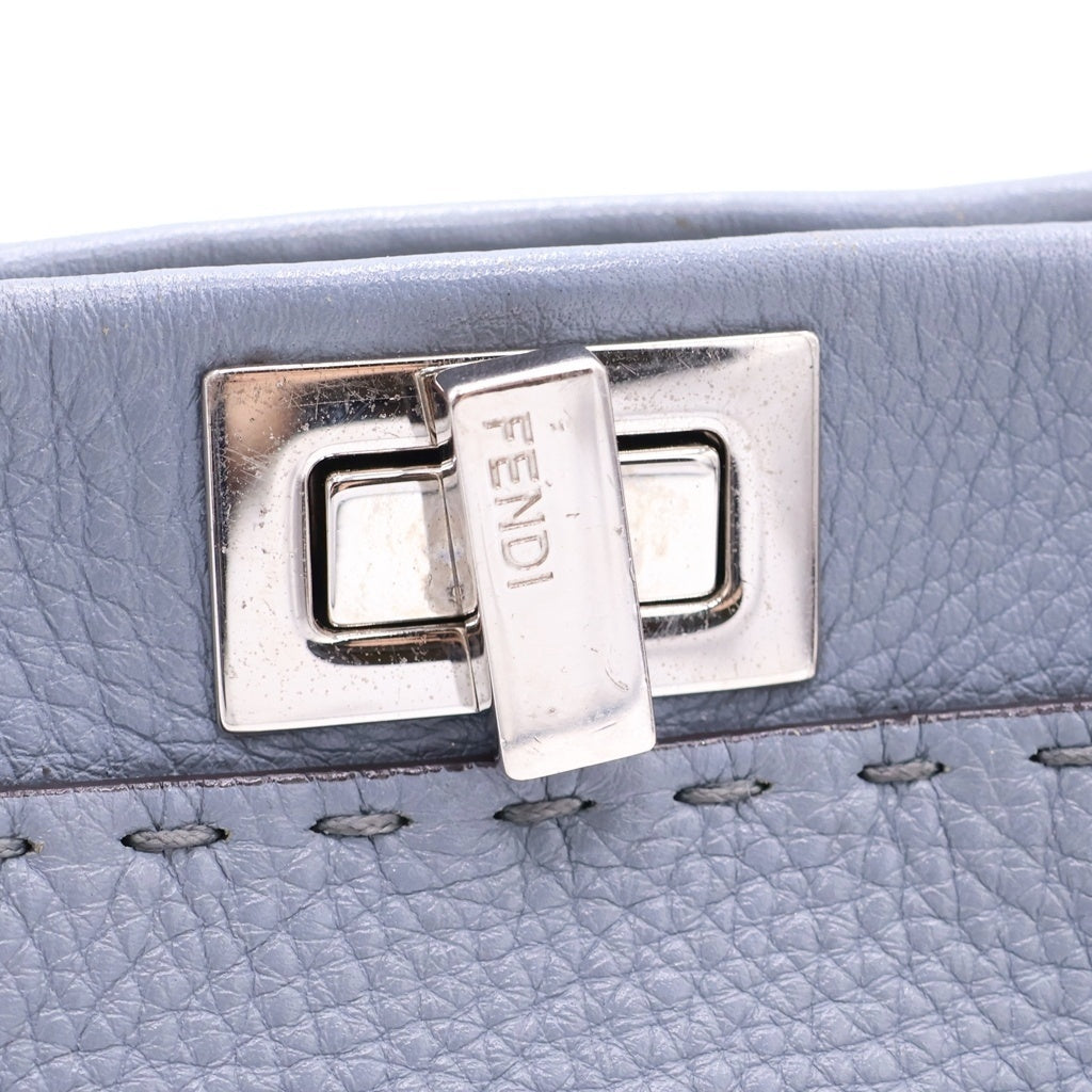 FENDI(フェンディ) セレリア ピーカブー ミニ レザー シルバー金具 2WAY ハンドバッグ ショルダーバッグ 8BN244 ブルー レディース