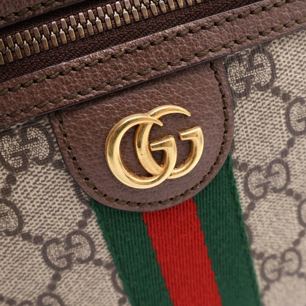 GUCCI(グッチ) GGスプリーム シェリーライン PVC レザー オフィディア ミニ メッセンジャーバッグ ショルダーバッグ 598127 ベージュ/エボニー レディース