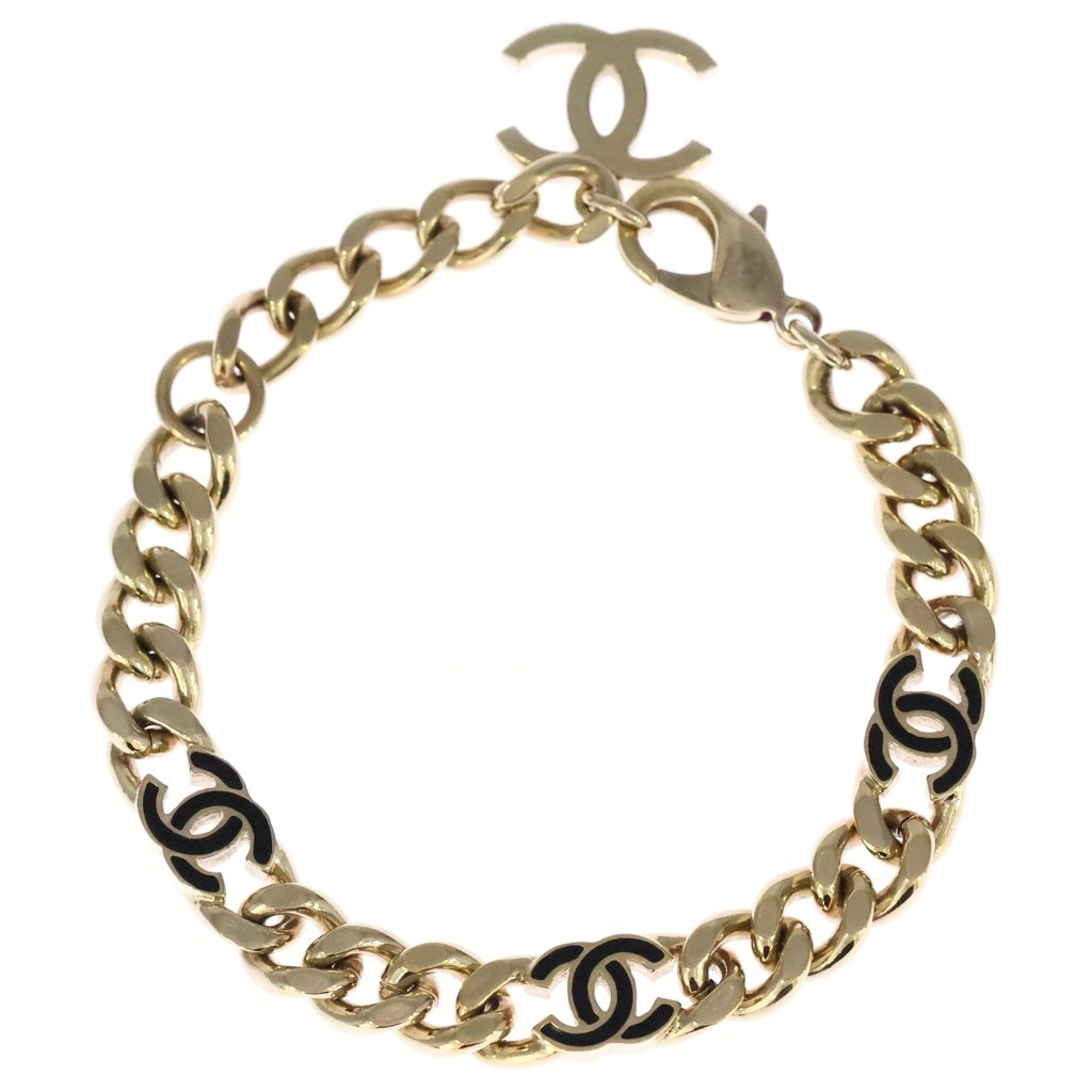 CHANEL(シャネル) ココマーク カーブチェーン GP ブレスレット B22S ゴールド/ブラック レディース
