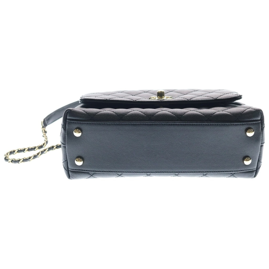 CHANEL(シャネル) ココハンドル24 XS キャビアスキン ゴールド金具 2WAY ハンドバッグ ショルダーバッグ A92990 ブラック レディース