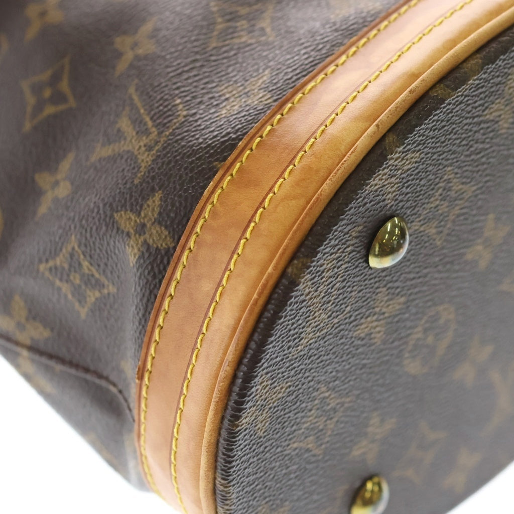 LOUIS VUITTON(ルイヴィトン) モノグラム バゲットPM ハンドバッグ ミニトートバッグ ブラウン レザー×PVC M42238 ゴールド金具 レディース
