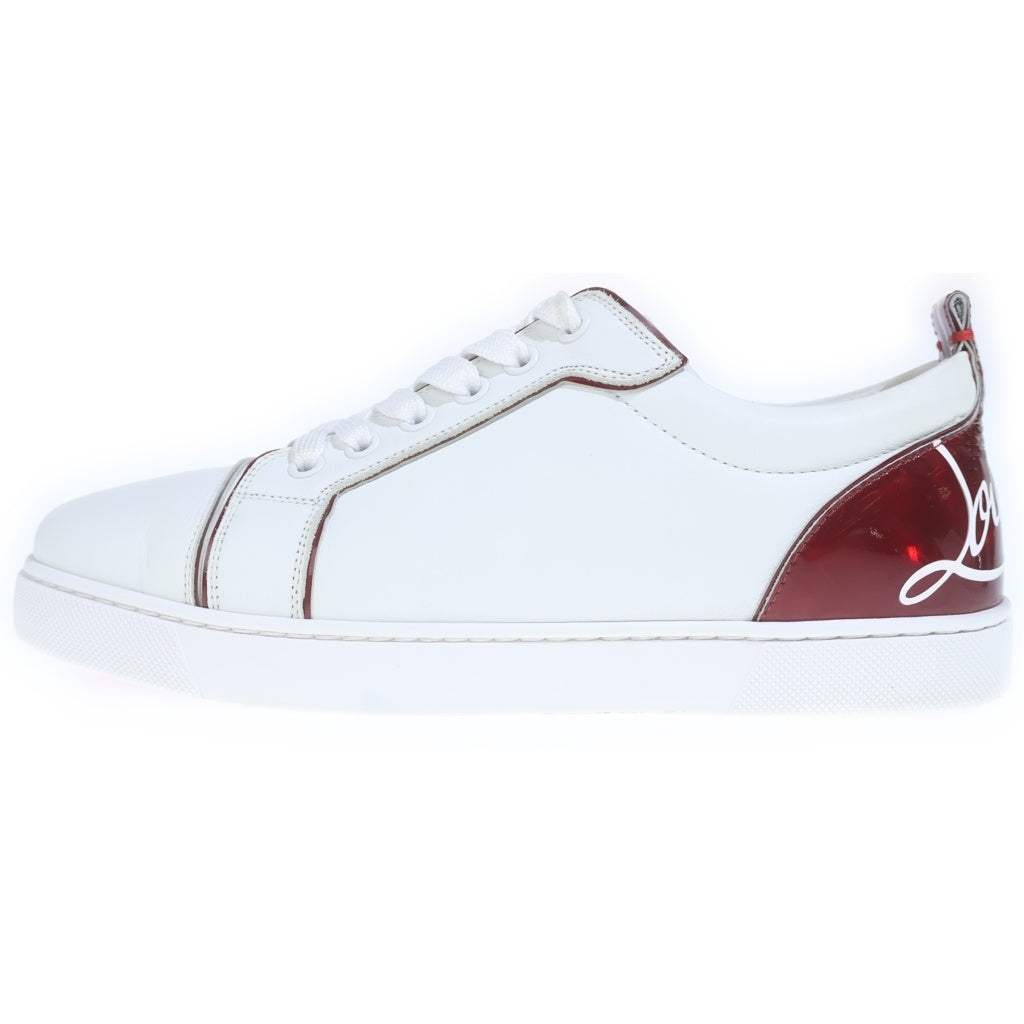 CHRISTIAN LOUBOUTIN(クリスチャンルブタン) パテント コンビレザー レースアップ ローカットシューズ スニーカー ホワイト/レッド レディース