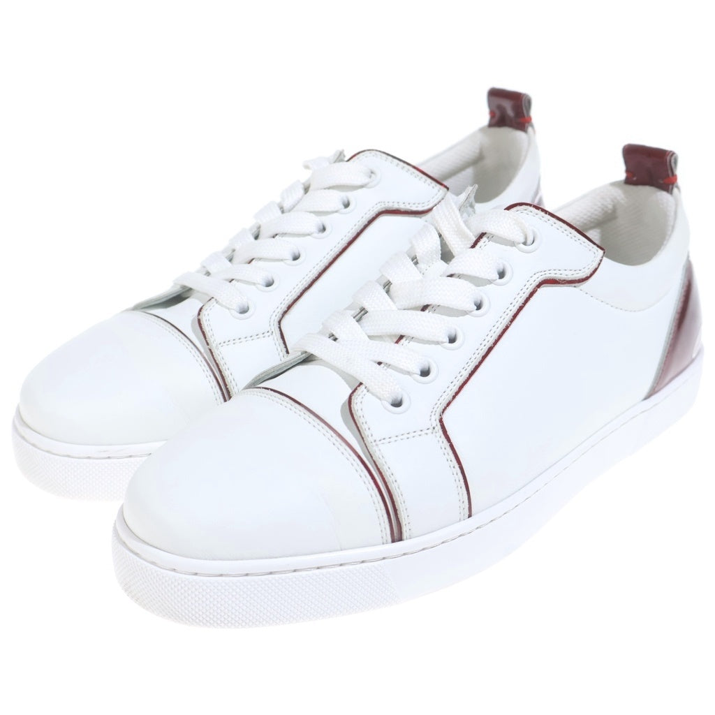 CHRISTIAN LOUBOUTIN(クリスチャンルブタン) パテント コンビレザー レースアップ ローカットシューズ スニーカー ホワイト/レッド レディース