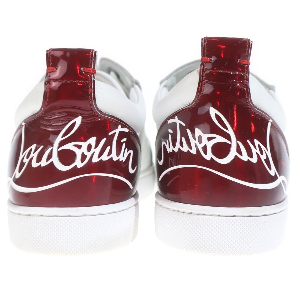 CHRISTIAN LOUBOUTIN(クリスチャンルブタン) パテント コンビレザー レースアップ ローカットシューズ スニーカー ホワイト/レッド レディース