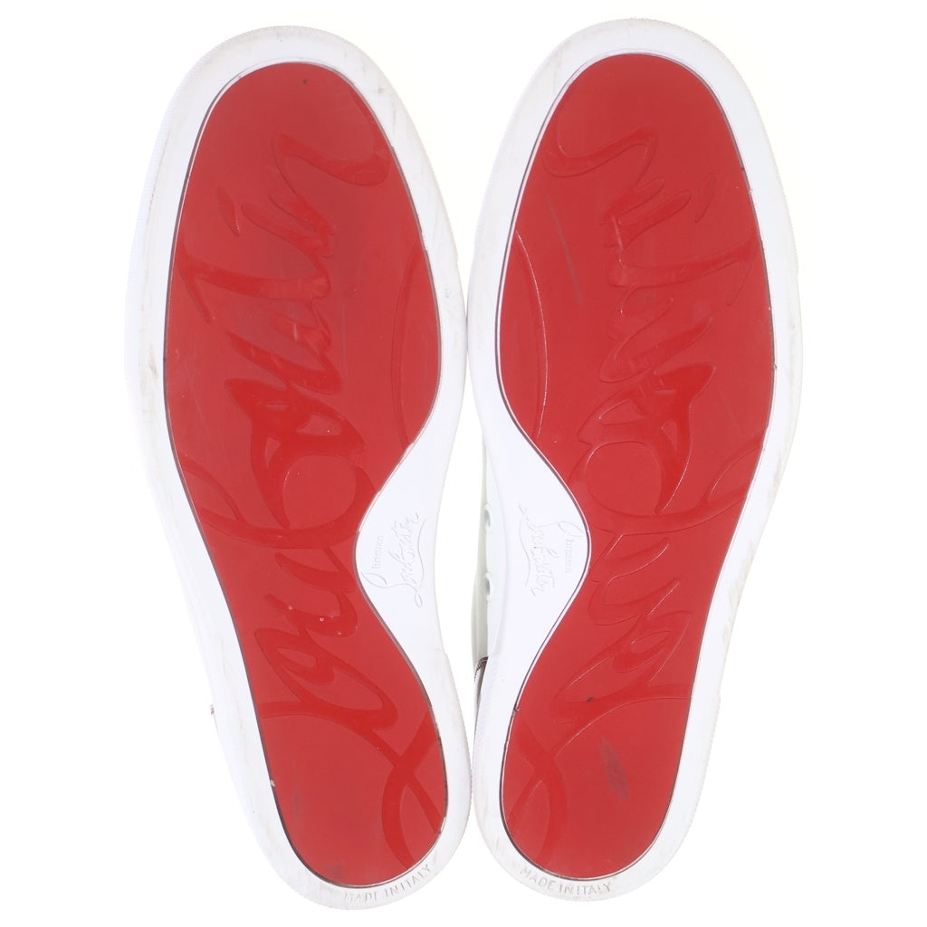 CHRISTIAN LOUBOUTIN(クリスチャンルブタン) パテント コンビレザー レースアップ ローカットシューズ スニーカー ホワイト/レッド レディース