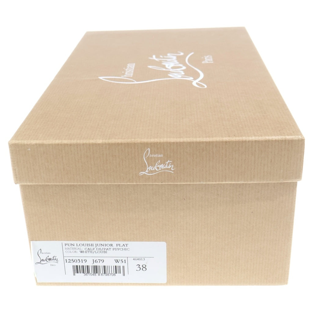 CHRISTIAN LOUBOUTIN(クリスチャンルブタン) パテント コンビレザー レースアップ ローカットシューズ スニーカー ホワイト/レッド レディース
