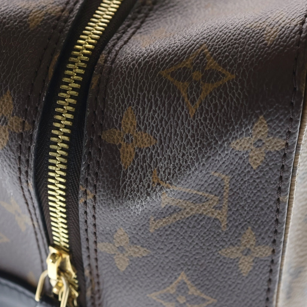 LOUIS VUITTON(ルイヴィトン) モノグラムリバース スクエアワンハンドルバッグ ブラウン レザー×PVC M43589 ゴールド金具 レディース