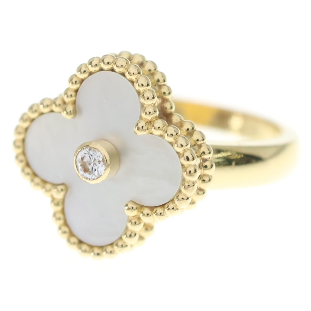 Van Cleef & Arpels(ヴァンクリーフアンドアーペル) ヴィンテージアルハンブラ マザーオブパール リング Au750YG ゴールド #49 VCARA41149 レディース