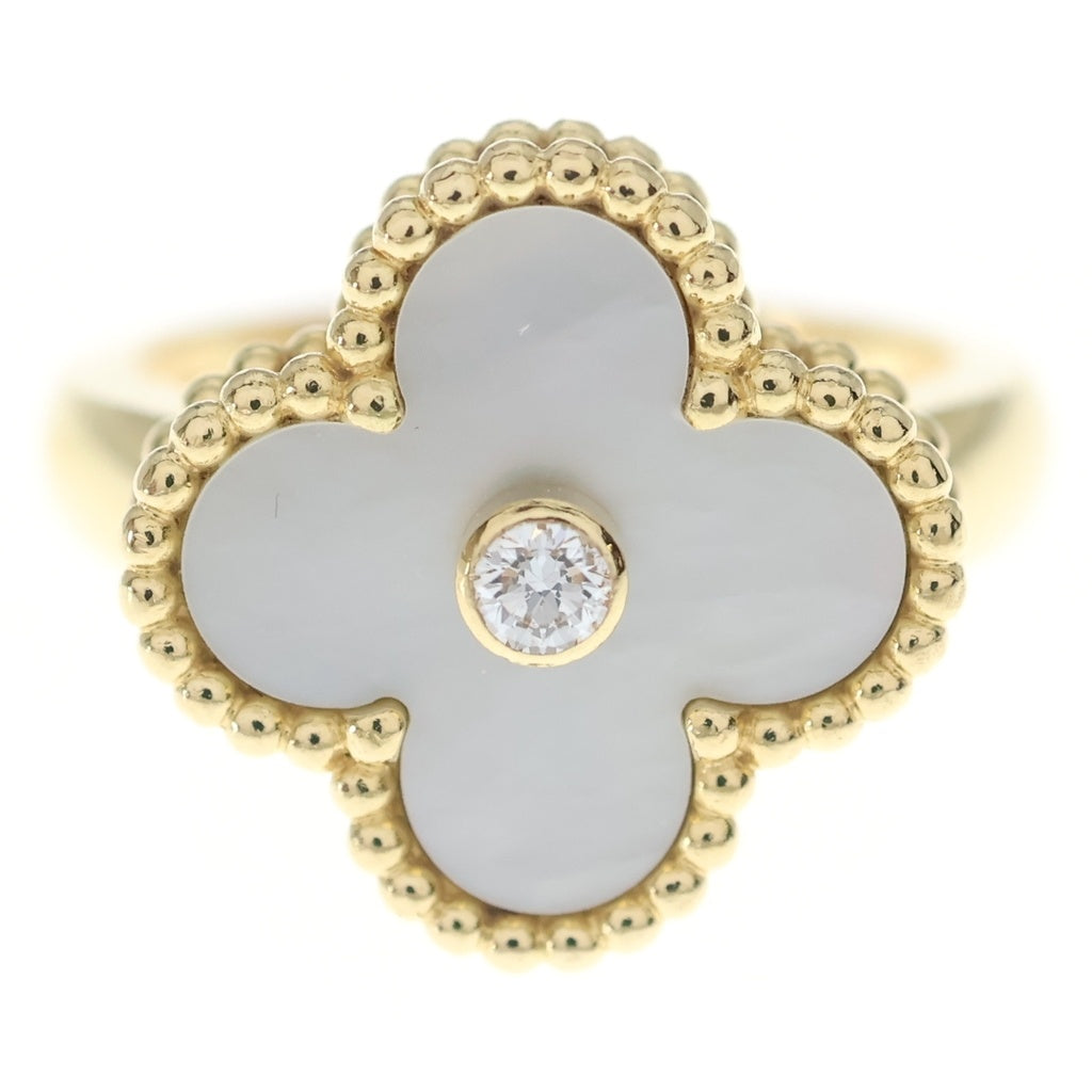 Van Cleef & Arpels(ヴァンクリーフアンドアーペル) ヴィンテージアルハンブラ マザーオブパール リング Au750YG ゴールド #49 VCARA41149 レディース