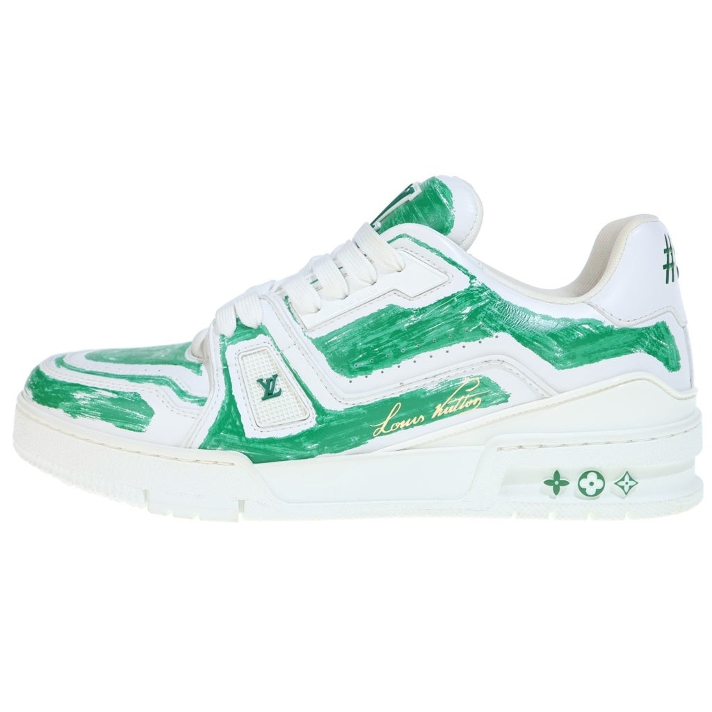LOUIS VUITTON(ルイヴィトン) LV Trainer Sneaker トレイナー ローカットスニーカー シューズ ペイント グラフィティ ホワイト/グリーン LD0233