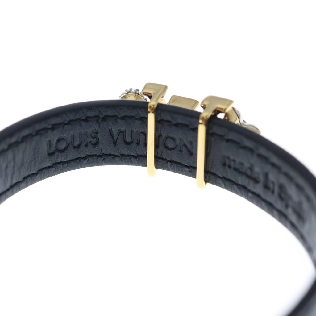 LOUIS VUITTON(ルイヴィトン) LVアイコニック ブレスレット レザー GP ゴールド/ブラック M8417Z レディース