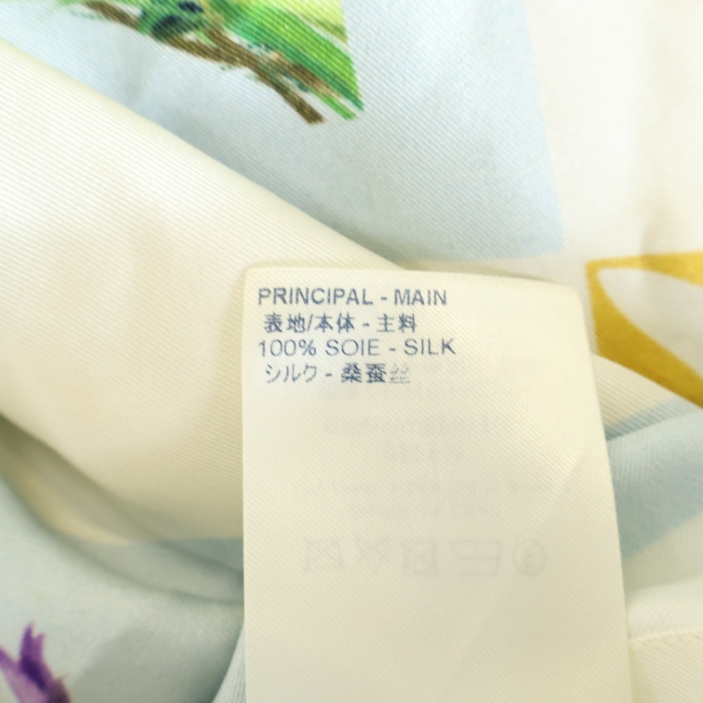 LOUIS VUITTON(ルイヴィトン) 20SS フラワー総柄プリント シルク 長袖シャツ ライトブルー RM201 TXI HS96W