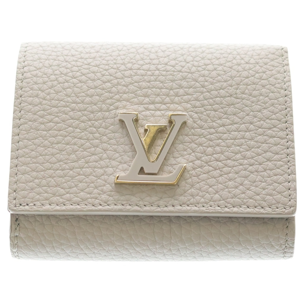 LOUIS VUITTON(ルイヴィトン) ポルトフォイユ・カプシーヌ タイニー フリントグレー トリヨン コンパクトウォレット 三つ折り財布 M12406 ゴールド金具 レディース