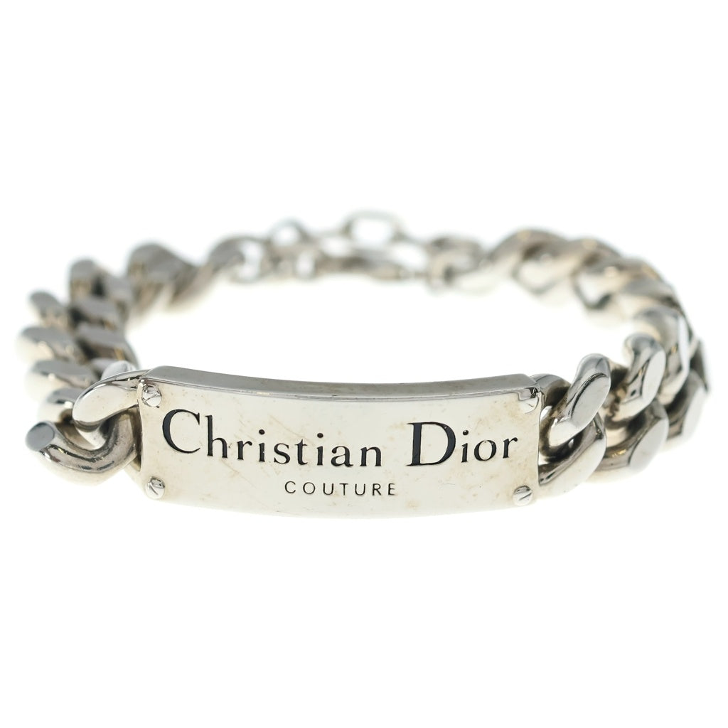 Christian Dior(クリスチャンディオール) ロゴプレート チェーン ブレスレット シルバー レディース