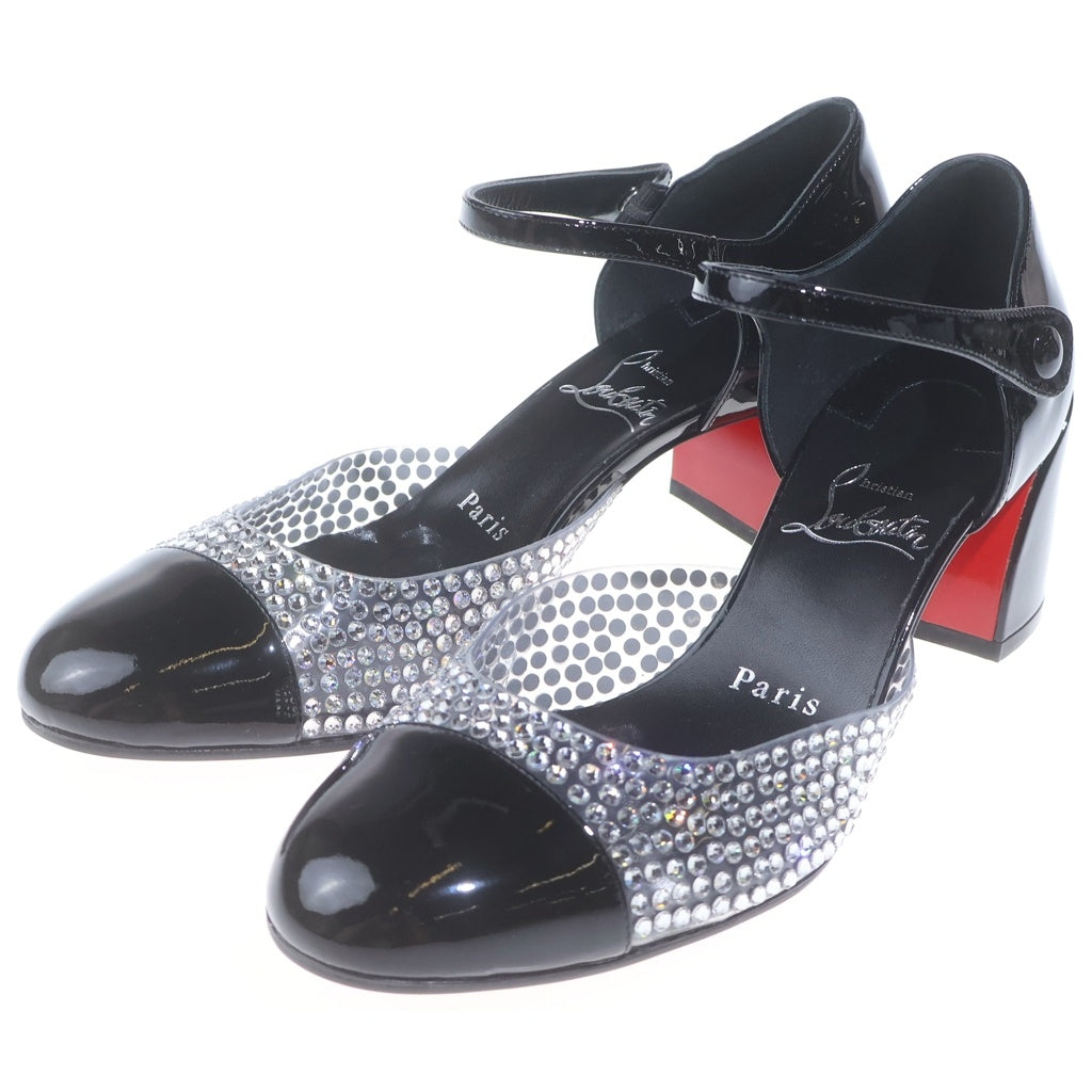 CHRISTIAN LOUBOUTIN(クリスチャンルブタン) ラインストーン レッドソール パテント エナメル パンプス #36 1/2 レディース