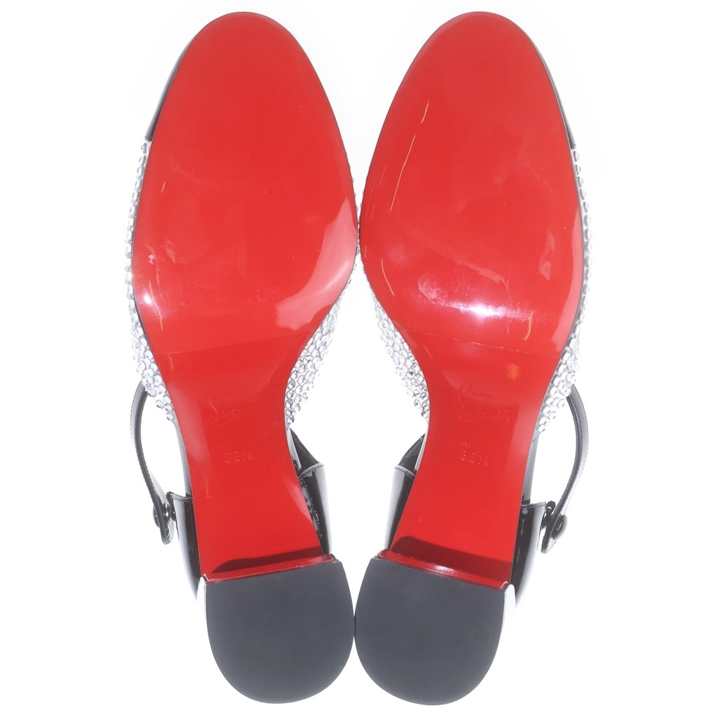 CHRISTIAN LOUBOUTIN(クリスチャンルブタン) ラインストーン レッドソール パテント エナメル パンプス #36 1/2 レディース