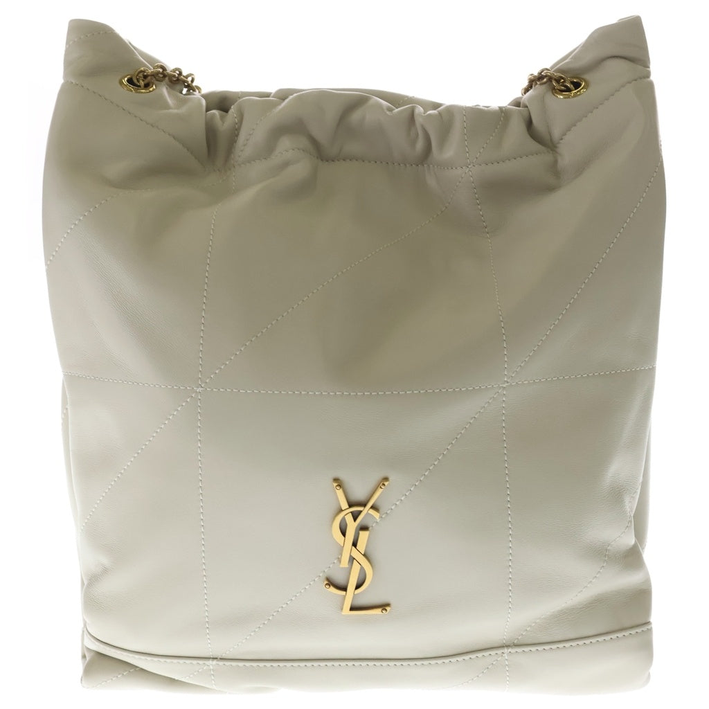 SAINT LAURENT PARIS(サンローランパリ) ジェイミー ショッピング チェーントートバッグ ハンドバッグ アイボリー レザー 833948 ゴールド金具 レディース