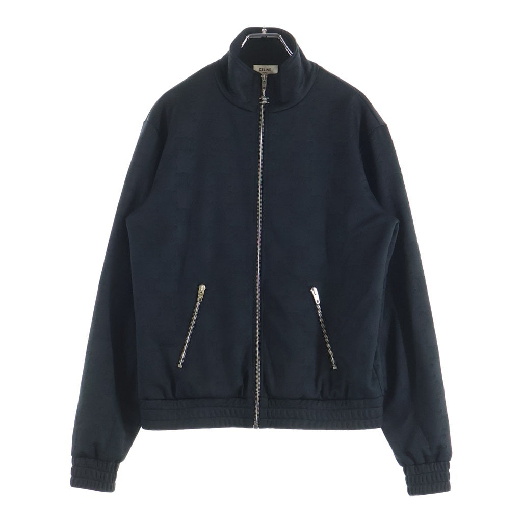 CELINE セリーヌ トリオンフ ロゴ ジャガード ポリエステル テックジャージ トラックジャケット ブルゾン #XS ブラック CELINE(セリーヌ) トリオンフ ロゴ ジャガード ポリエステル テック