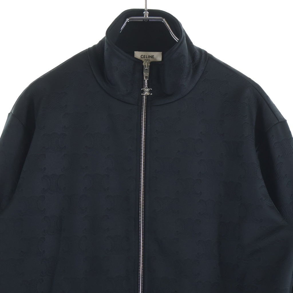 CELINE(セリーヌ) トリオンフ ロゴ ジャガード ポリエステル テックジャージ トラックジャケット ブルゾン #XS ブラック