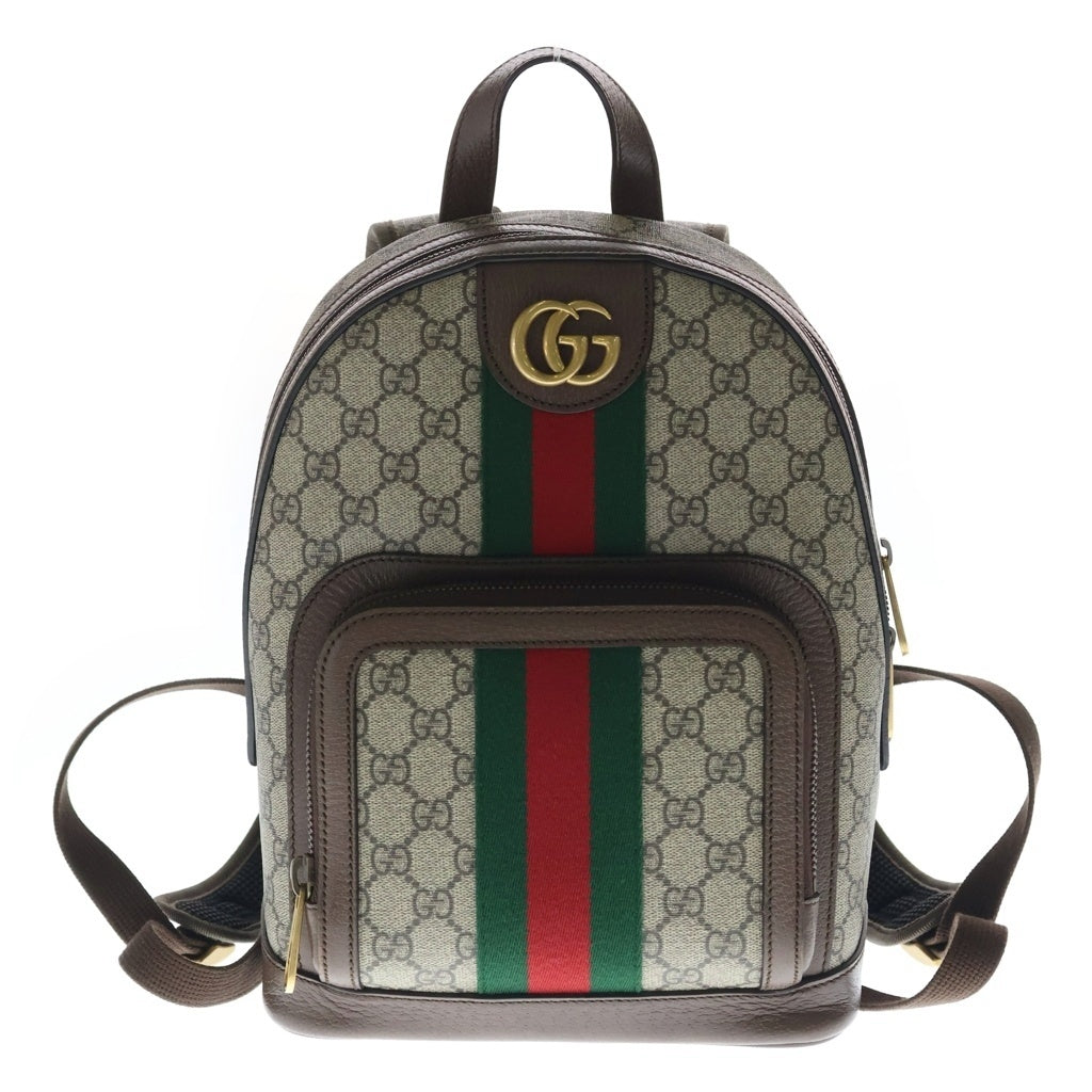 GUCCI(グッチ) オフィディア GGスプリーム バックパック リュックサック バッグ PVC レザー ベージュ/ブラウン 547965 レディース