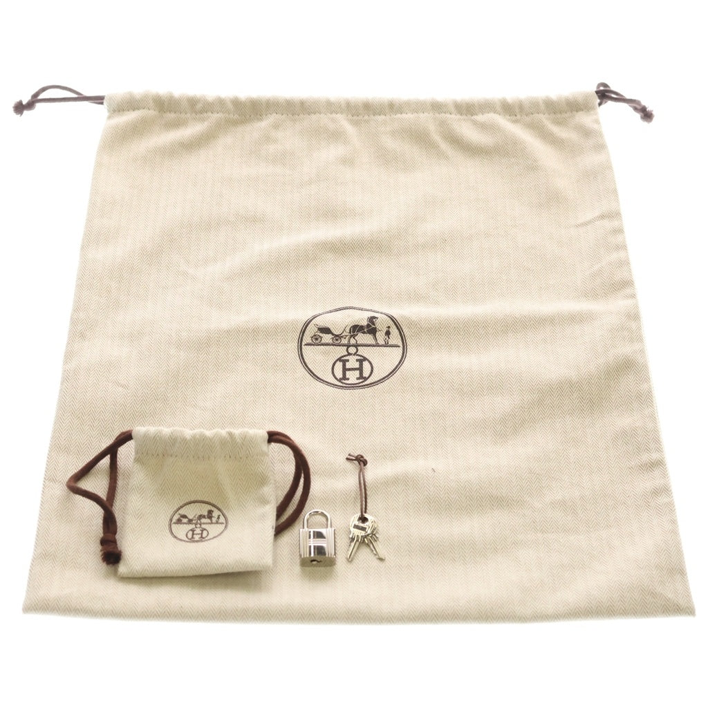 HERMES(エルメス) ピコタンロックPM カーゴポケット スイフト レザー キャンバス ハンドバッグ シルバー金具 ブラック U刻印 レディース