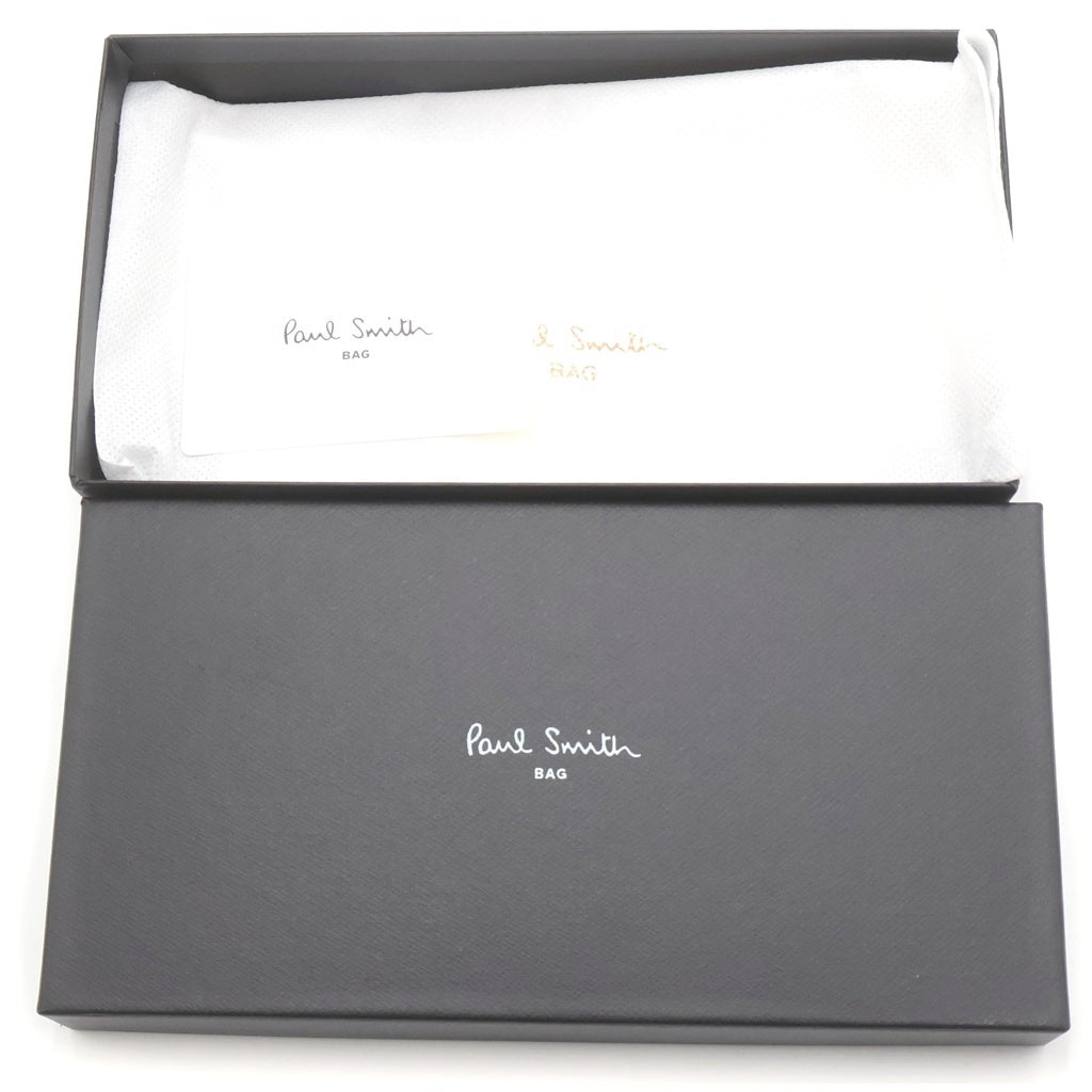 Paul Smith(ポールスミス) マーケトリーストライプラビット ロングウォレット 長財布 レザー ブラック