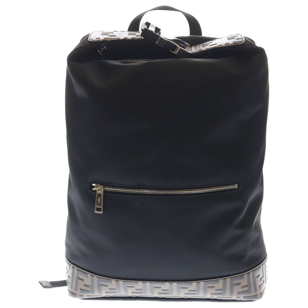 FENDI(フェンディ) ズッカ柄 ナイロン レザー バックパック リュックサック ブラック 7VZ044 A4ND
