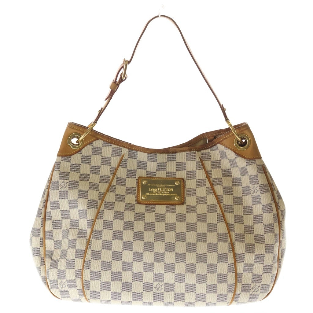 LOUIS VUITTON(ルイヴィトン) ダミエアズール ガリエラPM ショルダーバッグ アイボリー×ブラウン レザー×PVC N55215 ゴールド金具 レディース