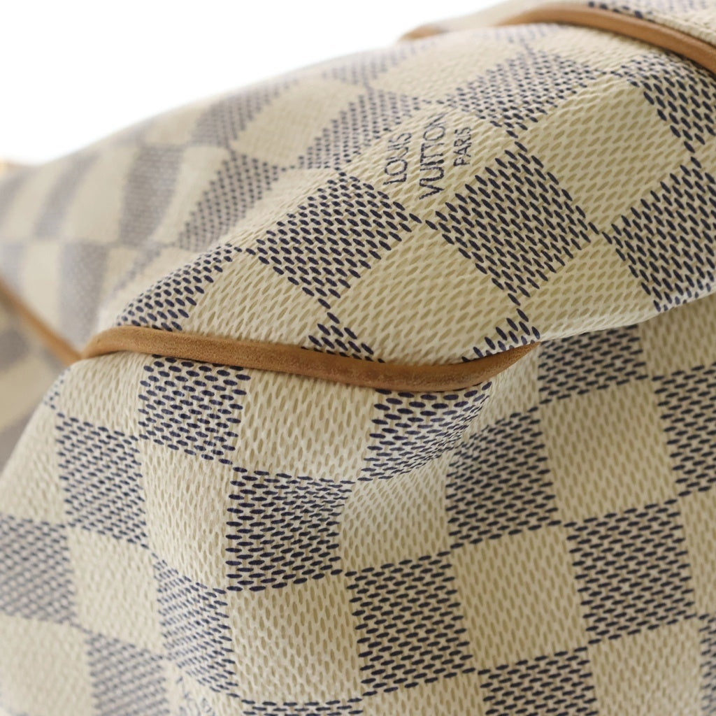 LOUIS VUITTON(ルイヴィトン) ダミエアズール ガリエラPM ショルダーバッグ アイボリー×ブラウン レザー×PVC N55215 ゴールド金具 レディース