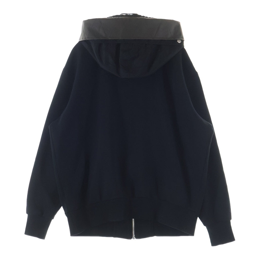 DIESEL(ディーゼル) S-ALTYKOV ロゴ ナイロン切り替え ジップアップ スウェットパーカー フーディー ブラック