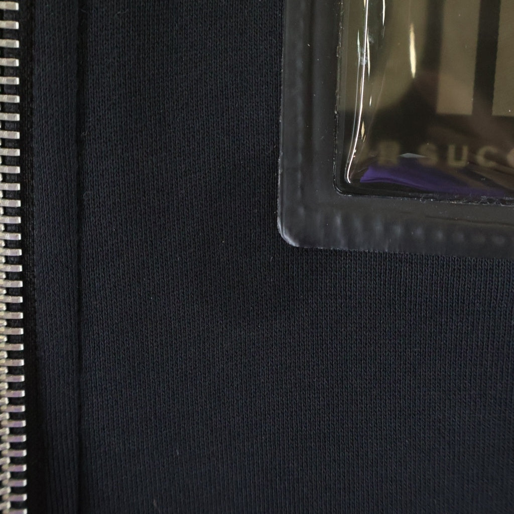 DIESEL(ディーゼル) S-ALTYKOV ロゴ ナイロン切り替え ジップアップ スウェットパーカー フーディー ブラック
