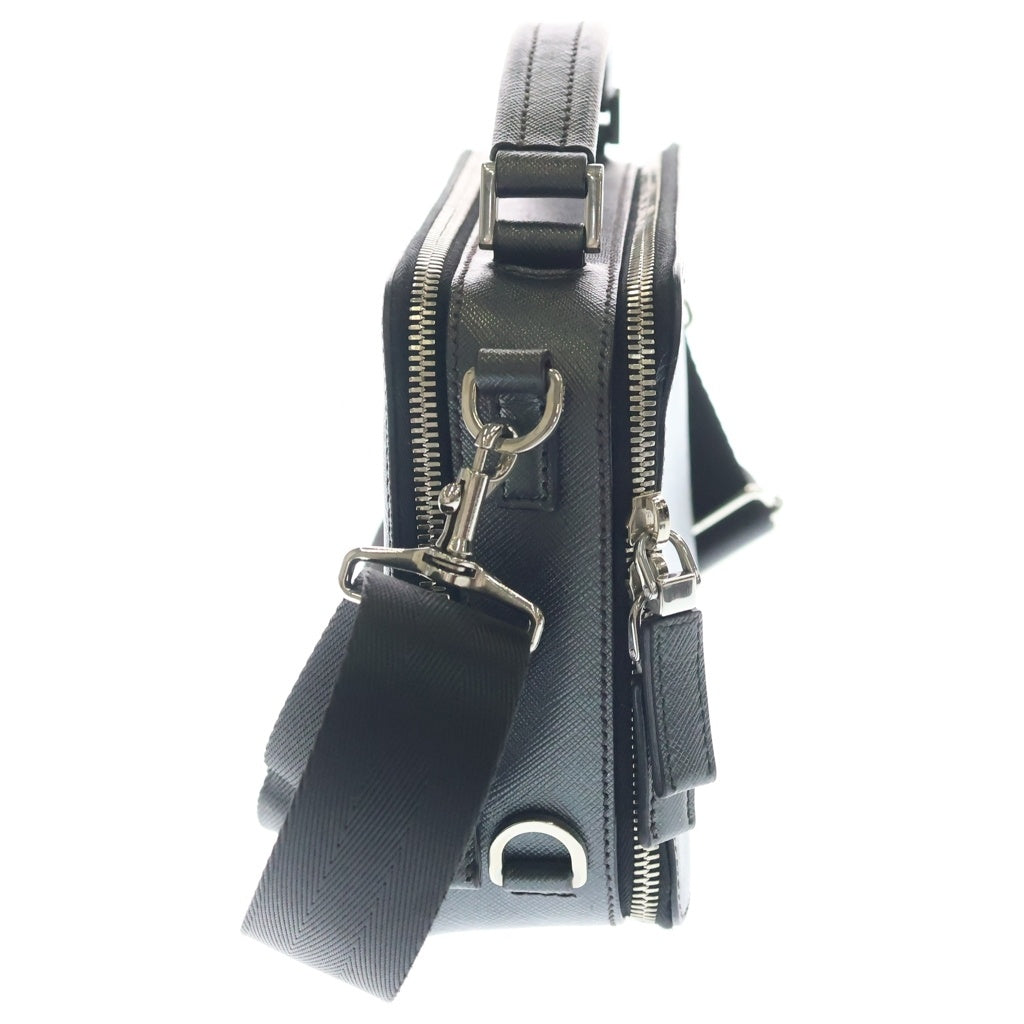 PRADA(プラダ) サフィアーノ 2WAYショルダーバッグ ハンドバッグ ダークグレー サフィアーノレザー 2VH069 シルバー金具